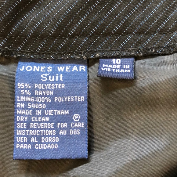 Jones Wear Navy Blue Pin Striped Dress Pants Size 10 - Picture 6 of 6
